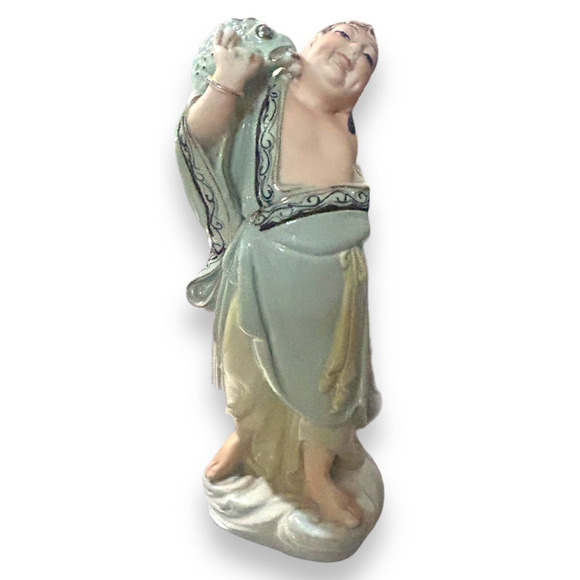 Vintage Laughing Buddha Playful Dragon Figurine Mediation Collectible Rare - Picture 13 of 16